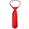Alizeal Boys Solid Color Pre-tied 2.4'' Zipper Skinny Neckties for Kids, Red view 1