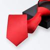 Alizeal Boys Solid Color Pre-tied 2.4'' Zipper Skinny Neckties for Kids, Red view 2