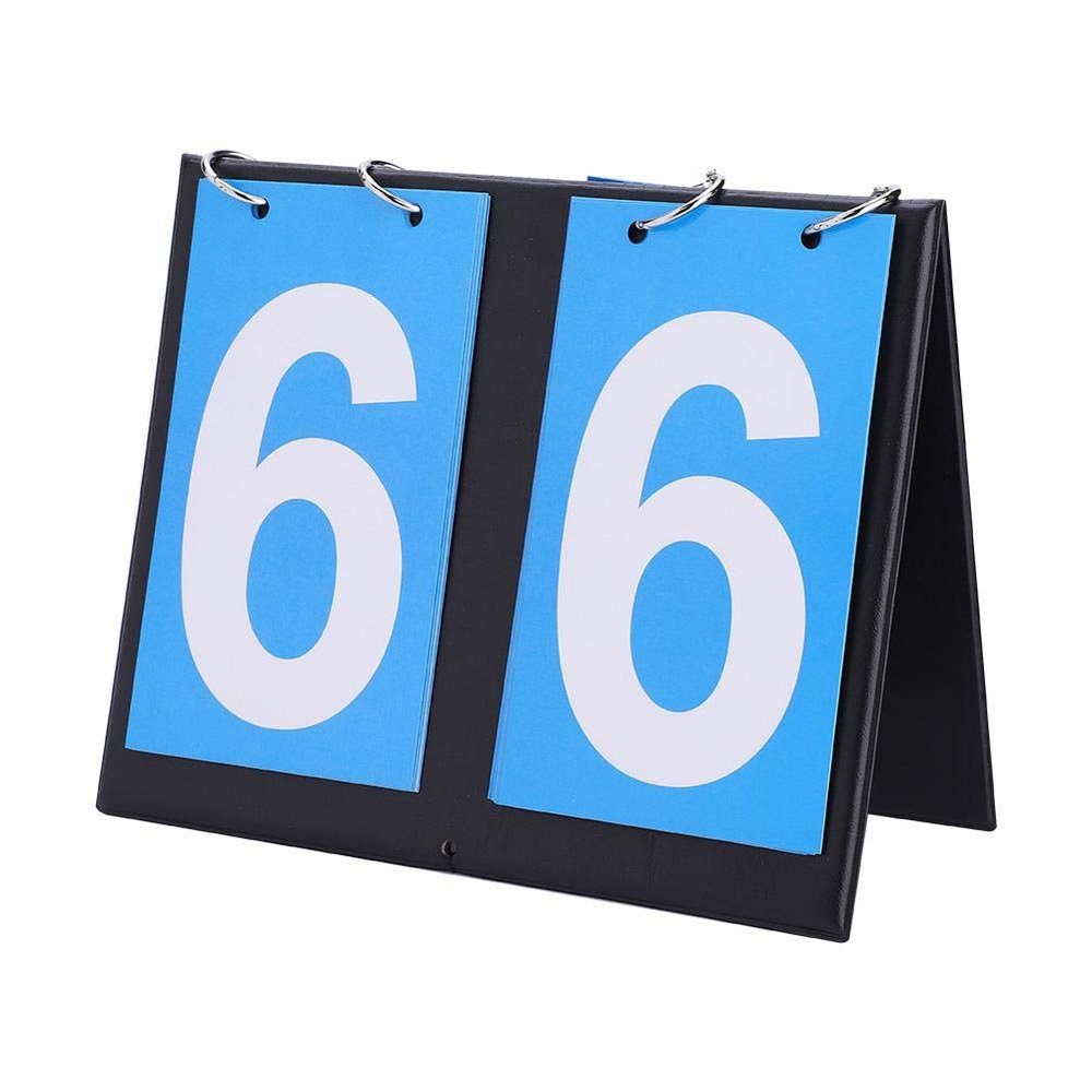 Acouto 2/3/4 Digit Portable Flip Sports Scoreboard Score Counter for Table Tennis Basketball Soccer (2-Digit)