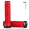 GPMTER Bike Handlebar Grips, Single Lock-on Bicycle Grips Handle Bar End Holding Locking Grips, for BMX, Mountain, MTB, Cruiser, Folding Bike, Soft Non-Slip-Rubber Rubber Hand Grip Red view 1