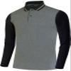 BCPOLO Mens Athletic Spandex Golf Raglan Long Sleeve Polo Shirt Gray-XL view 1