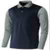 BCPOLO Mens Athletic Spandex Golf Raglan Long Sleeve Polo Shirt Navy-S view 1