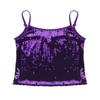 TiaoBug Girls Sparkle Sequins Dance Crop Top Sleeveless Round Neck Camisole Tank Tops Cheer Jazz Performance Shirt Vest Purple 8 view 3