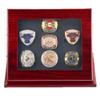 JunningGor Sports Championship Rings Wooden Display case Shadow Box Without Rings (7 Slots) view 2