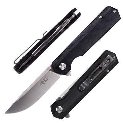 Firebird GANZO FH11S-BK Pocket Folding Knife G10 Anti-Slip Handle with Clip D2 Steel Blade Hunting Fishing Camping Gear Outdoor Folder EDC Pocket Knife (Black)