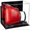 Better Display Cases Acrylic Boxing Glove Display Case with Mirror Case, Black Risers, Wall Mount and Clear Base (A011/V16) view 1