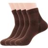 Mens Brown Athletic Quarter Ankle Socks, Cotton & Pearl-Fiber Low Crew Dress Socks Odor-Eater Moisture-Wicking Soft Cozy Breathable Sock for Sweaty Feet (4 Pack) view 1