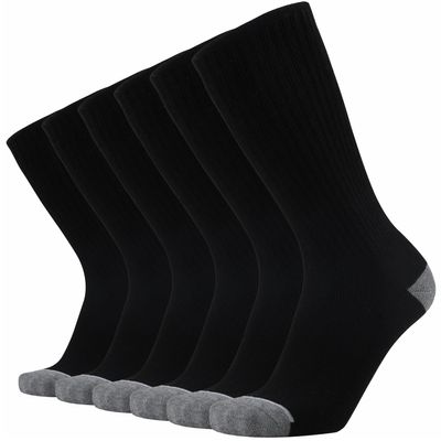 ONKE Max Full Cushion Crew Socks for Men Heavy Duty Work Boot Steel Toe Workout Athletic Thick Warm Moisture Wicking Control(Black XL)