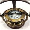 Nautical Gimbled Antique Brown Brass Navigation Compass with Wooden Base view 4