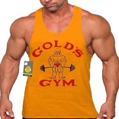 Gold's Gym Tank Top - Official Licensed - TT-2 (S, Gold)