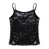 Moily Girls Sequins Adjustable Spaghetti Straps Tank Top Cami Shirts Dancewear for Jazz Hip Hop Black 10 view 3