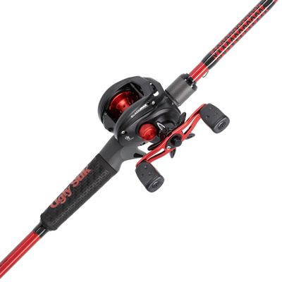 Ugly Stik 7 Carbon Baitcast Fishing Rod and Reel Casting Combo, Graphite with Graphite Tip Design, 7 1-Piece Fast Action Rod, Black/Red