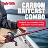 Ugly Stik 7 Carbon Baitcast Fishing Rod and Reel Casting Combo, Graphite with Graphite Tip Design, 7 1-Piece Fast Action Rod, Black/Red view 2