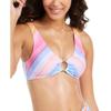 RACHEL Rachel Roy Women's Standard Large Ring Front Swim Top, Multi, S view 1