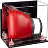Better Display Cases Acrylic Catchers Glove Display Case with Mirror Case, Pink Risers , Wall Mount and Clear Base (A011/V16) view 1