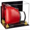 Better Display Cases Acrylic Catchers Glove Display Case with Mirror Case, Yellow Risers , Wall Mount and Clear Base (A011/V16) view 1