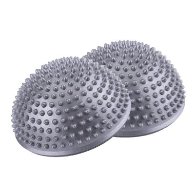 Yoga Half Balls, PVC Inflatable Yoga Exercise Ball Yoga Balance Disc for Yoga Fitness Home Gym Workout(silver)