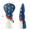 Craftsman Golf Personalised White Blue Red Stripes Stars Golf Headcover with Name for Driver Fairway Hybrid Club 4pcs/Set view 2