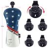 Craftsman Golf Personalised White Blue Red Stripes Stars Golf Headcover with Name for Driver Fairway Hybrid Club 3pcs/Set (3pcs(1.F.H)) view 3