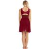 renvena Women's Lyrical Gymnastics Leotard Modern Dancewear Flowy High Low Skirted Ballet Dance Dress Wine Red X-Large view 3
