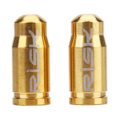 Bike Valve , 2 Pcs Alloy Gas Nozzle Valve for Bike Tire Dust Covers (Gold)