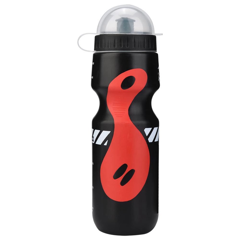 VGEBY1 Sports Water Bottle, 650ml Water Bottle Portable Water Bottle with Holder for Cycling Mountaineering Hiking (Black Plus red)