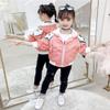 FTSUCQ Girls Printed Hoodie Activewear Sportsuits Sweatshirt Top Jacket Coat (110-120CM/ 4-5Years, Pink) view 3