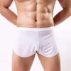 Swbreety Mens Split Side Boxer Underwear Panties Home Sleep Shorts White view 2