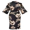 DandyChic Women's Long Floral Satin Robes Imitation Silk Sleepwear Bridal Dressing Gown for Bridesmaid Nightgown, Black/Feather-XL view 2