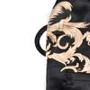 DandyChic Women's Long Floral Satin Robes Imitation Silk Sleepwear Bridal Dressing Gown for Bridesmaid Nightgown, Black/Feather-XL view 3