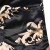 DandyChic Women's Long Floral Satin Robes Imitation Silk Sleepwear Bridal Dressing Gown for Bridesmaid Nightgown, Black/Feather-XL view 4
