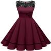 Bbonlinedress Women Wedding Guest 1950s Dresses Red Vintage Cocktail Retro Rockabilly Teens Tea Party Valentine Holiday Burgundy XL view 1