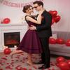 Bbonlinedress Women Wedding Guest 1950s Dresses Red Vintage Cocktail Retro Rockabilly Teens Tea Party Valentine Holiday Burgundy XL view 2