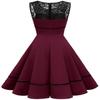 Bbonlinedress Women Wedding Guest 1950s Dresses Red Vintage Cocktail Retro Rockabilly Teens Tea Party Valentine Holiday Burgundy XL view 3