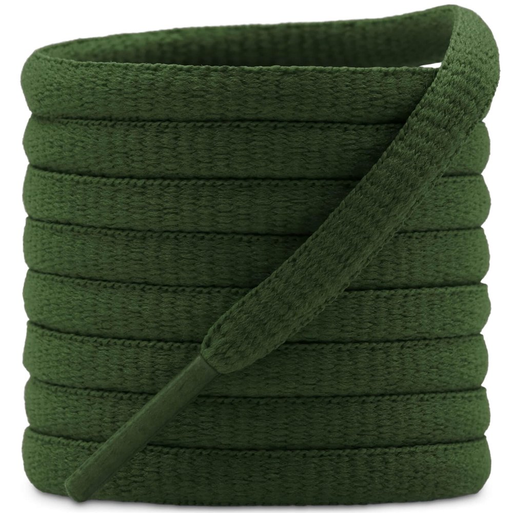 DELELE 2 Pair Oval Shoes laces Half Round 1/4" Athletic Shoelaces Shoe Strings Army Green 63 inch