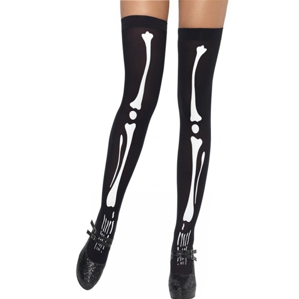 RUIXIB Halloween Costume Scary Skeleton Long Stockings Carnival Horror Theme Party Cosplay Props Over Knee High Socks