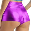 vastwit Womens Shiny Metallic High Waisted Booty Shorts Hot Pants Festival Rave Dance Bottoms Clubwear Purple Small view 3