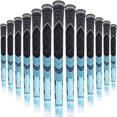 Multi -Compound Golf Grips,Mid Size All-Weather Control Thread Technology Rubber Combine with Carbon Yard, Anti-Slip-Set of 13(Blue,midsize)