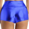 vastwit Womens Shiny Metallic High Waisted Booty Shorts Hot Pants Festival Rave Dance Bottoms Clubwear Blue X-Large view 4