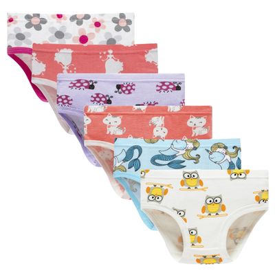Cadidi Dinos Girls' Underware Cotton Panties Baby Toddler Soft Underwears Kids Briefs (Pack of 6) Size 18-24Months