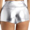 vastwit Womens Shiny Metallic High Waisted Booty Shorts Hot Pants Festival Rave Dance Bottoms Clubwear Silver Small view 4