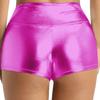 vastwit Womens Shiny Metallic High Waisted Booty Shorts Hot Pants Festival Rave Dance Bottoms Clubwear Rose X-Large view 4