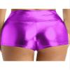 vastwit Womens Shiny Metallic High Waisted Booty Shorts Hot Pants Festival Rave Dance Bottoms Clubwear Purple Large view 4