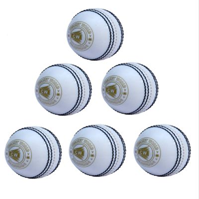 CW 6pcs Spin White Cricket Practice Balls Soft Synthetic Garden Cricket Play Ball