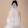 bluederst Wedding Veil Cathedral Length Flower Edge Appliques 150cm Long Bridal Veil view 4