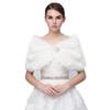 bluederst Bridal Plush Shawl for Women's Wedding Shawl Faux Fur Scarf Wraps for Evening Party Show view 1