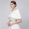 bluederst Bridal Plush Shawl for Women's Wedding Shawl Faux Fur Scarf Wraps for Evening Party Show view 2