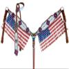 Showman American Flag Fringed Headstall & Breast Collar Set w/Reins view 1