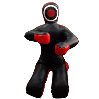 LEATHERAY MMA Jiu Jitsu Grappling Dummy Judo Punching Bag,Brazilian Jiu Jitsu Dummy,Wrestling Grappling BJJ Dummy Black Canvas- 59 inches-Unfilled