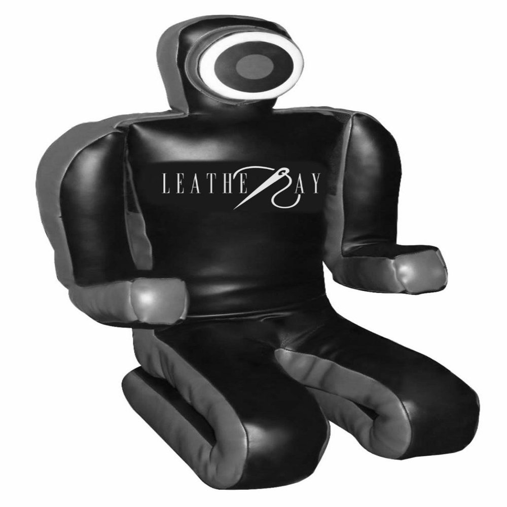 LEATHERAY MMA Jiu Jitsu Grappling Dummy Judo Punching Bag,Brazilian Jiu Jitsu Dummy,Wrestling Grappling BJJ Dummy Black Canvas- 59 inches-Unfilled